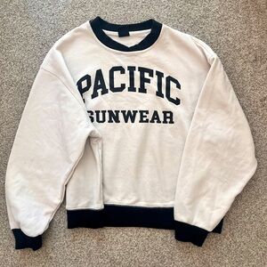 PACSUN White and Black Crewneck